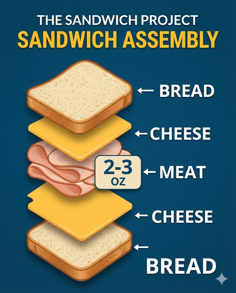 Deli sandwich assembly guide
